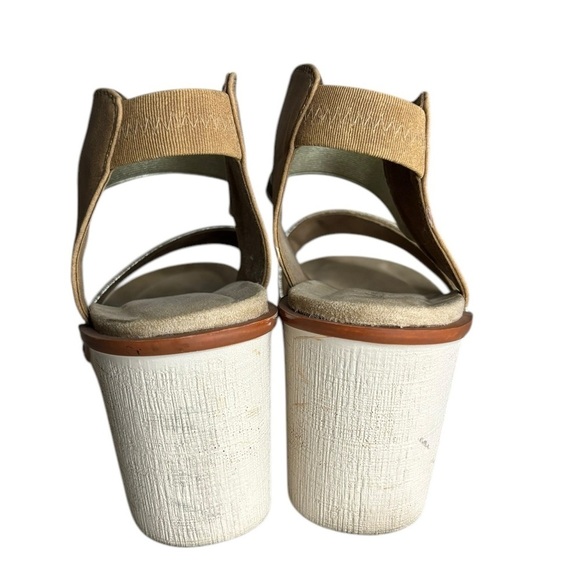 Pierre Dumas Women Open Toe Ankle Strap Platform Chunky Heeled Sandal Gold 10 - Picture 4 of 8